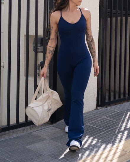 Macacão Flare Azul Marinho - foto 4