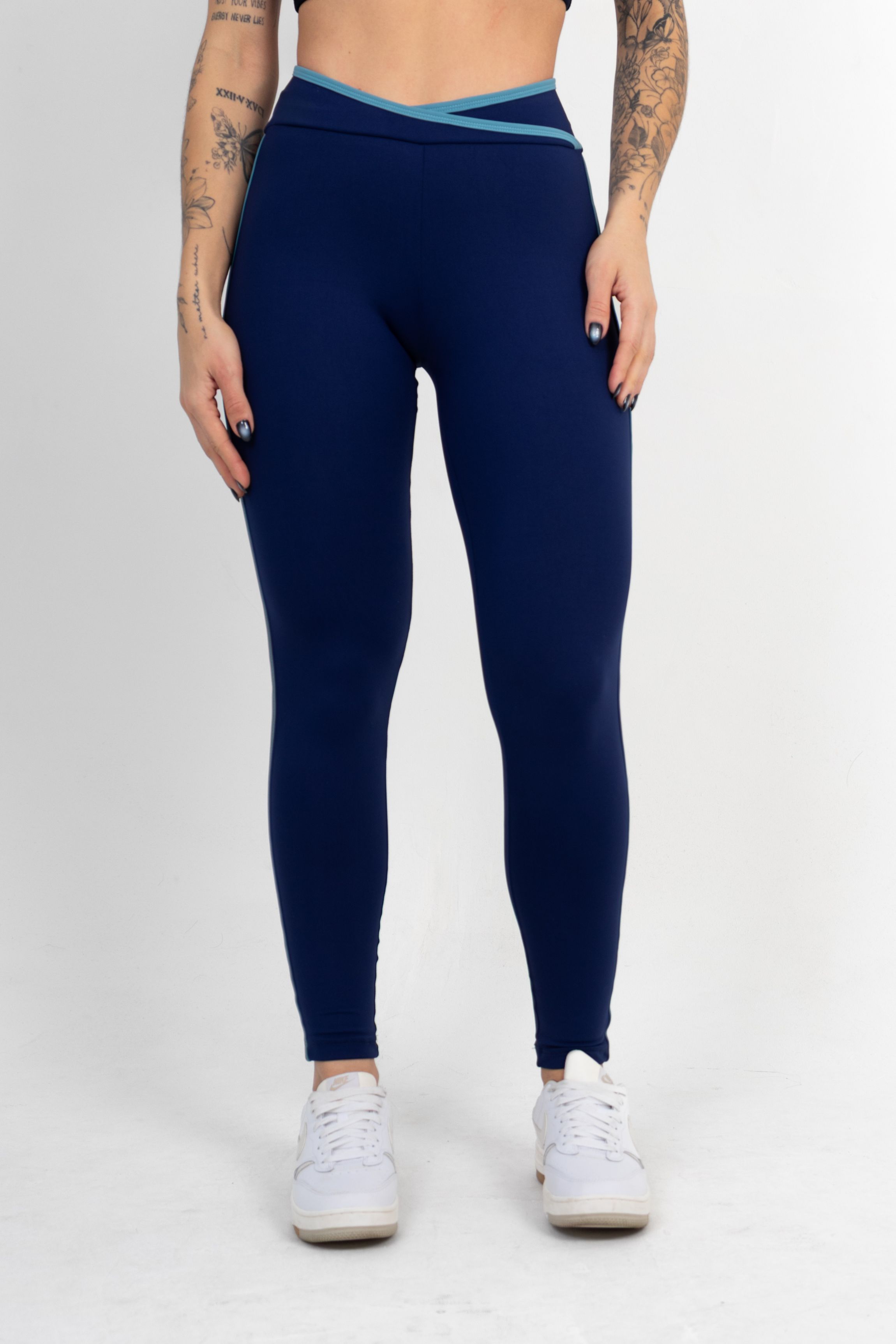 Legging Cross Azul Marinho c/ Azul - foto 1