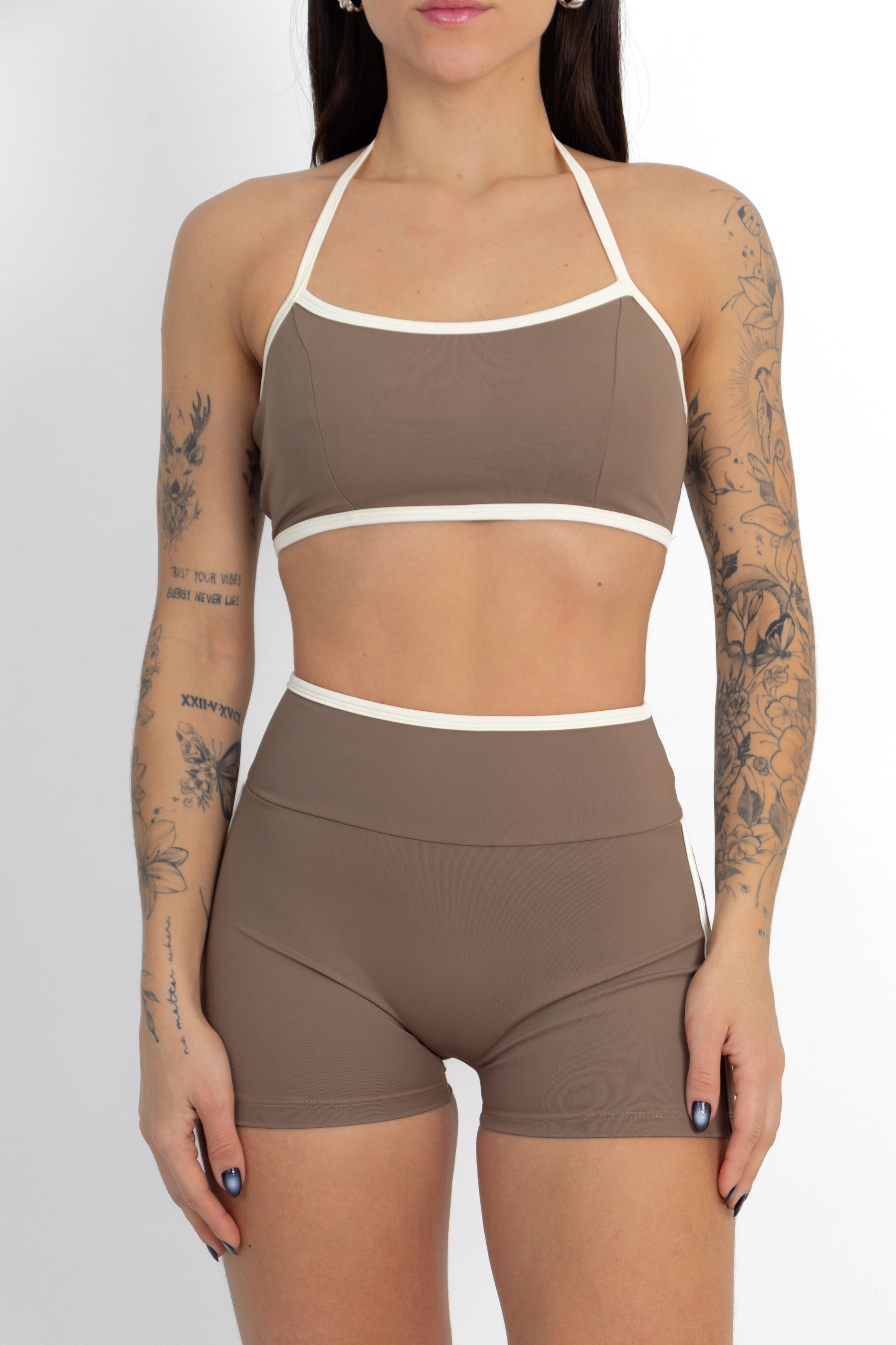 Conjunto Top Air e Short Edge Cappuccino c/ Off - foto 1