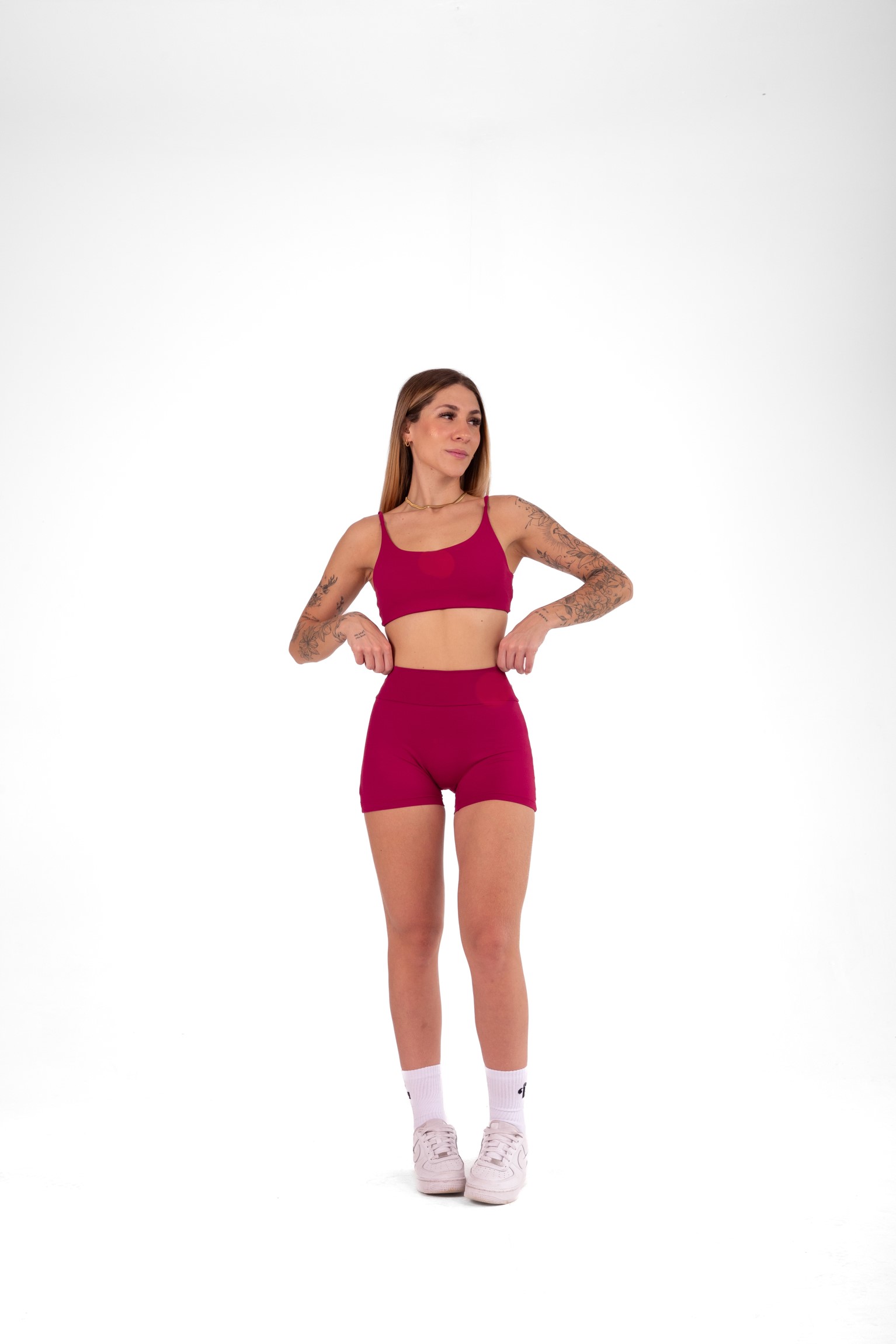 Conjunto Top Basic Duplo e Short Basic Cereja - foto 1