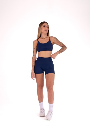 Conjunto Top Basic Duplo e Short Basic Azul Marinho - foto 1