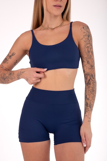 Conjunto Top Basic Duplo e Short Basic Azul Marinho - foto 3