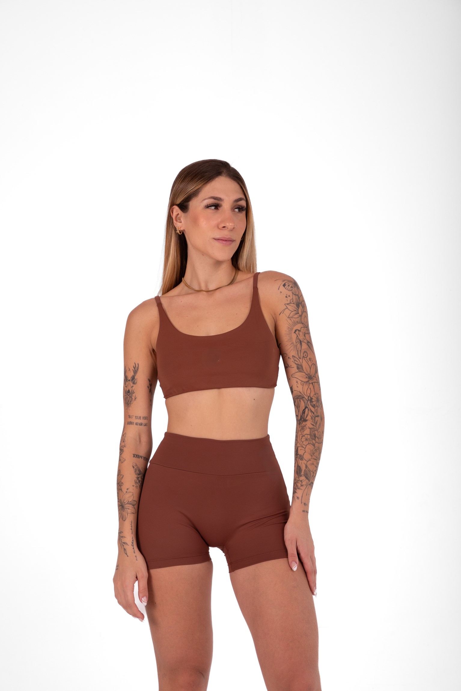 Conjunto Top Basic Duplo e Short Basic Coffee - foto 1