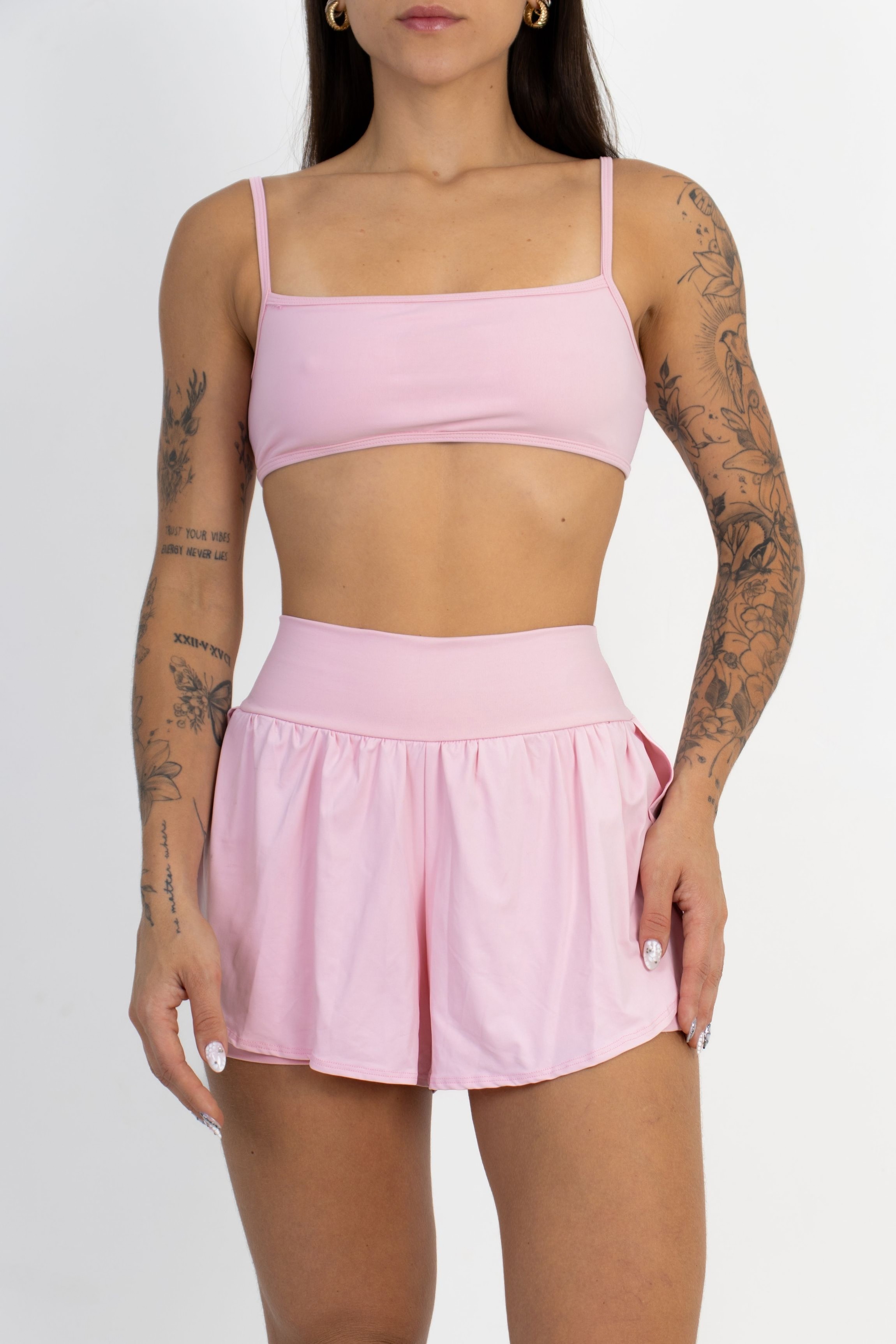 Conjunto Top Speed e Short Run Rosa Soft - foto 1