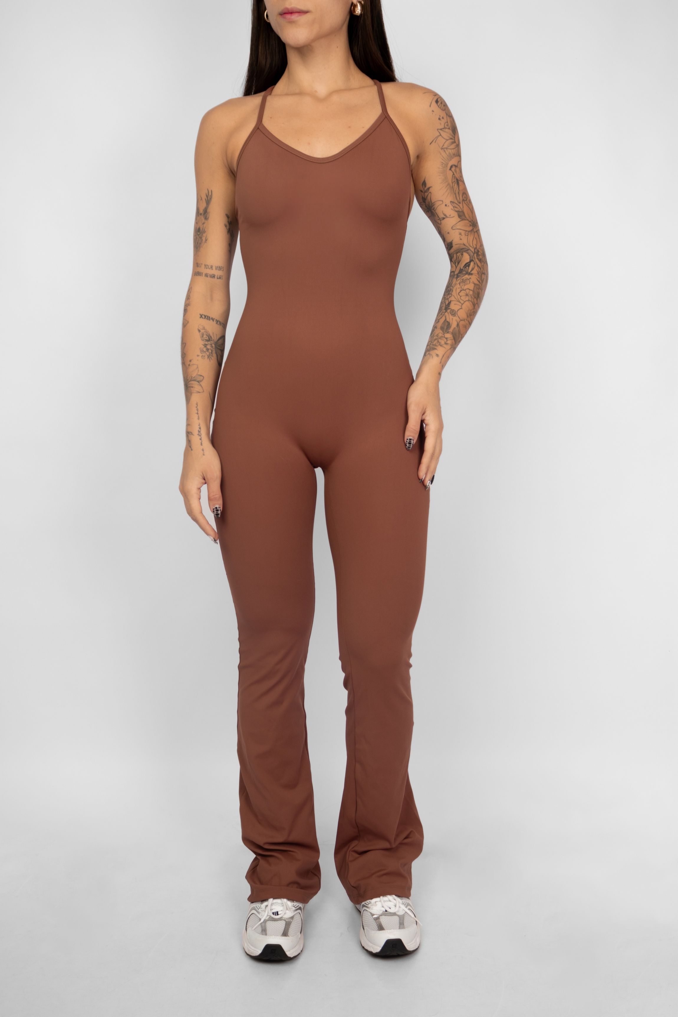 Macacão Flare Coffee - foto 1