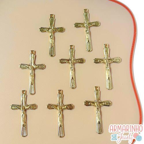 ꕤデザインチャーム3点setꕤ② Kit Cruz Dupla E Entremeio Coração N.Senhora Para Terço Em Zamac