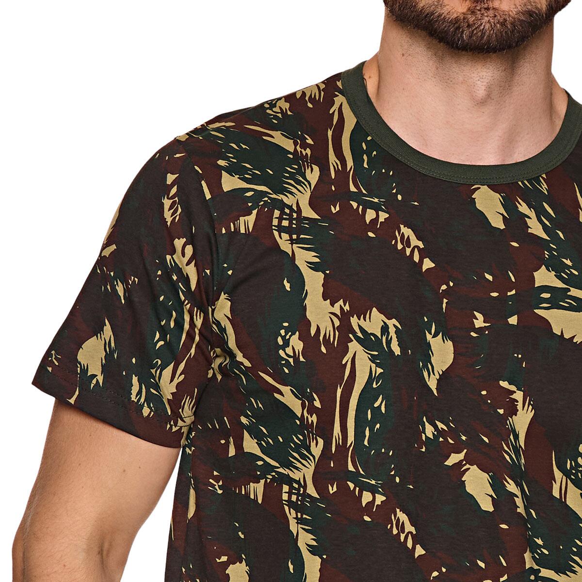 Camiseta Militar Camuflada do Exército Brasileiro Malha premium