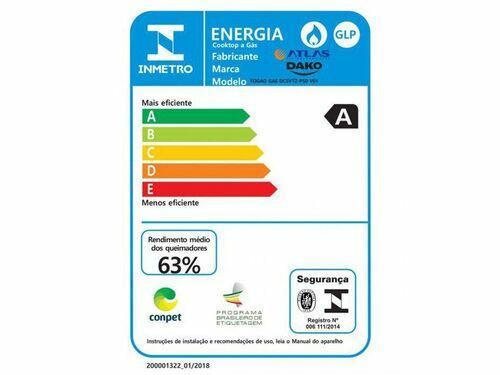 Fogão Cooktop 5 Bocas Tripla Chama DC5VTZ PSO - Dako