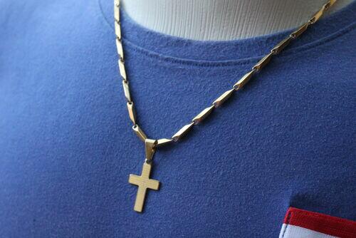 Corrente Cordão Cruz Jesus Crucifixo Cristo Banho Ouro CJ44