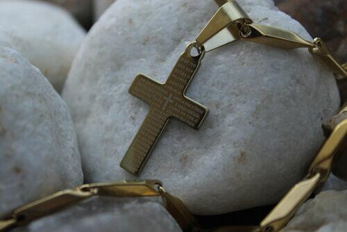 Corrente Cordão Cruz Jesus Crucifixo Cristo Banho Ouro CJ44