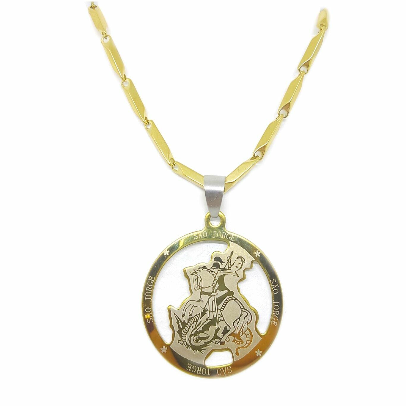Corrente Cordão São Jorge Aço Banho Ouro Não Fica Preta CJ37