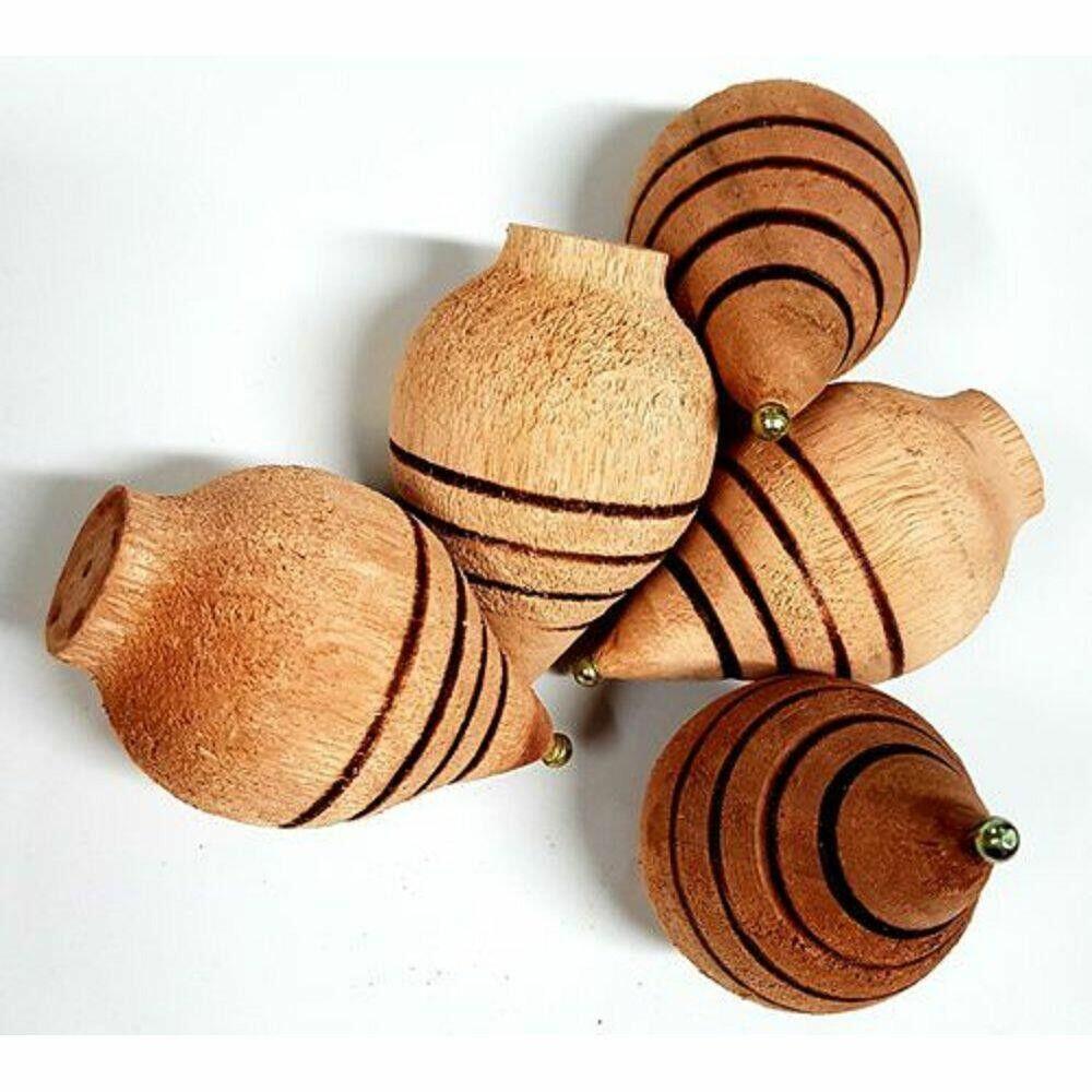 Pião de Madeira com Fieira Brinquedo Tradicional