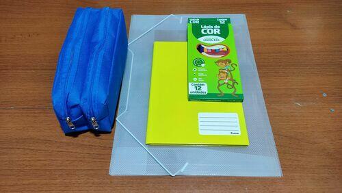 Kit Escolar Ensino Fundamental 20 Itens + Brindes (1º ao 4º Ano)