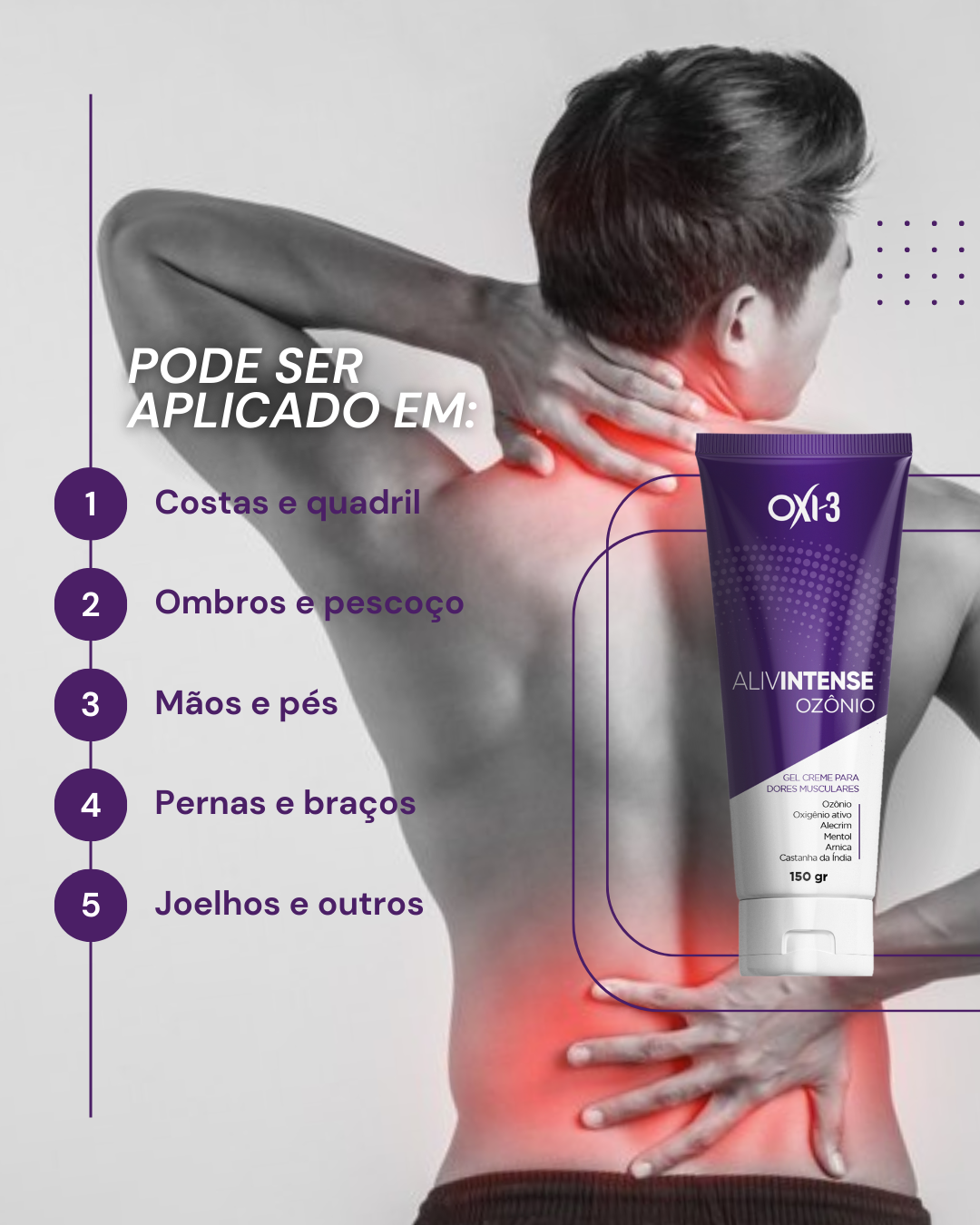 CREME OZONIZADO OXI3 DOR MUSCULAR ALIVINTENSE E ARTICULAÇÕES - R