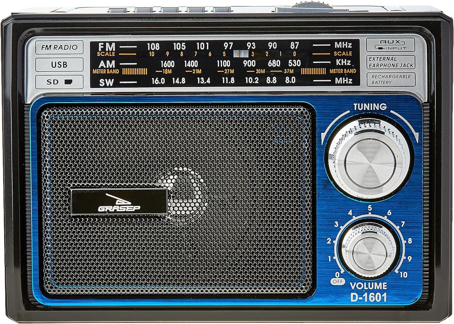 Comprar RADIO AM/FM/USB RETRO GRASEP D1601 - R$57,00 - Maxtill Atacado ...