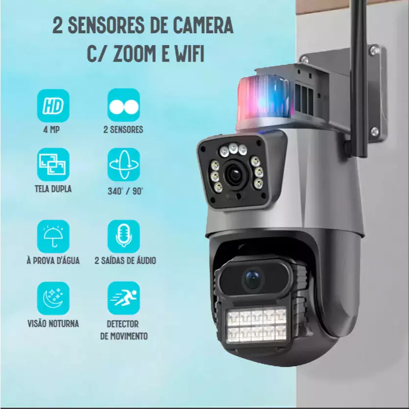 Comprar CAMERA DE SEGURANÇA IP WIFI IT BLUE 6MP LENTE DUPLA ZOOM SCB42