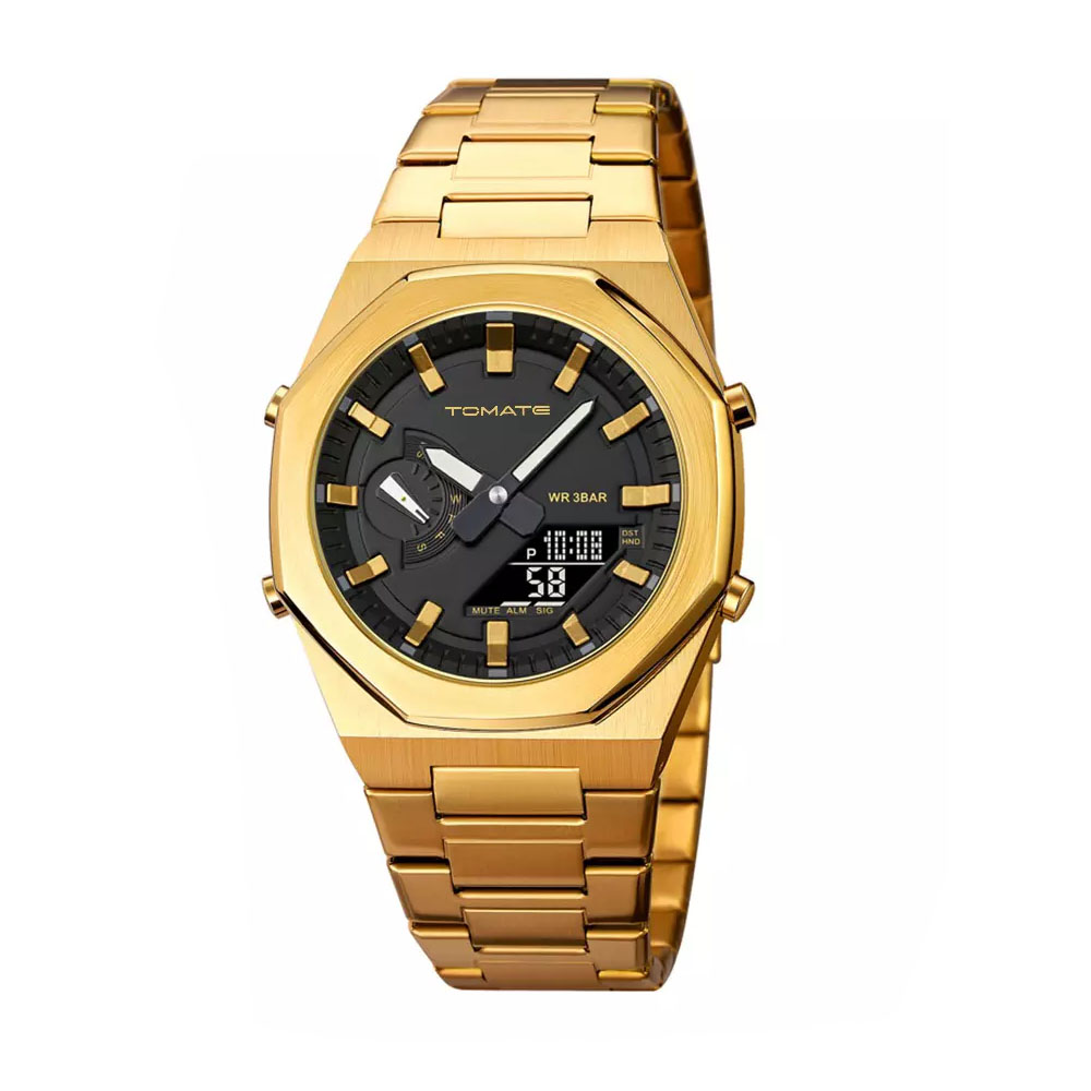 Comprar RELÓGIO ANALOGICO DIGITAL TOMATE DOURADO MTX016G - R$92,00