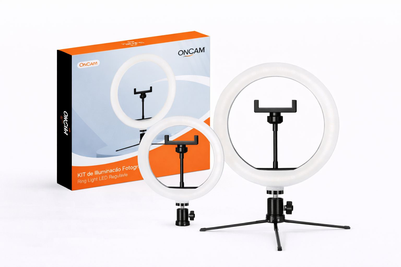 Comprar RING LIGHT 12' OBERON + TRIPÉ PL21SC DUPLA ILUMINAÇÃO ORPL812