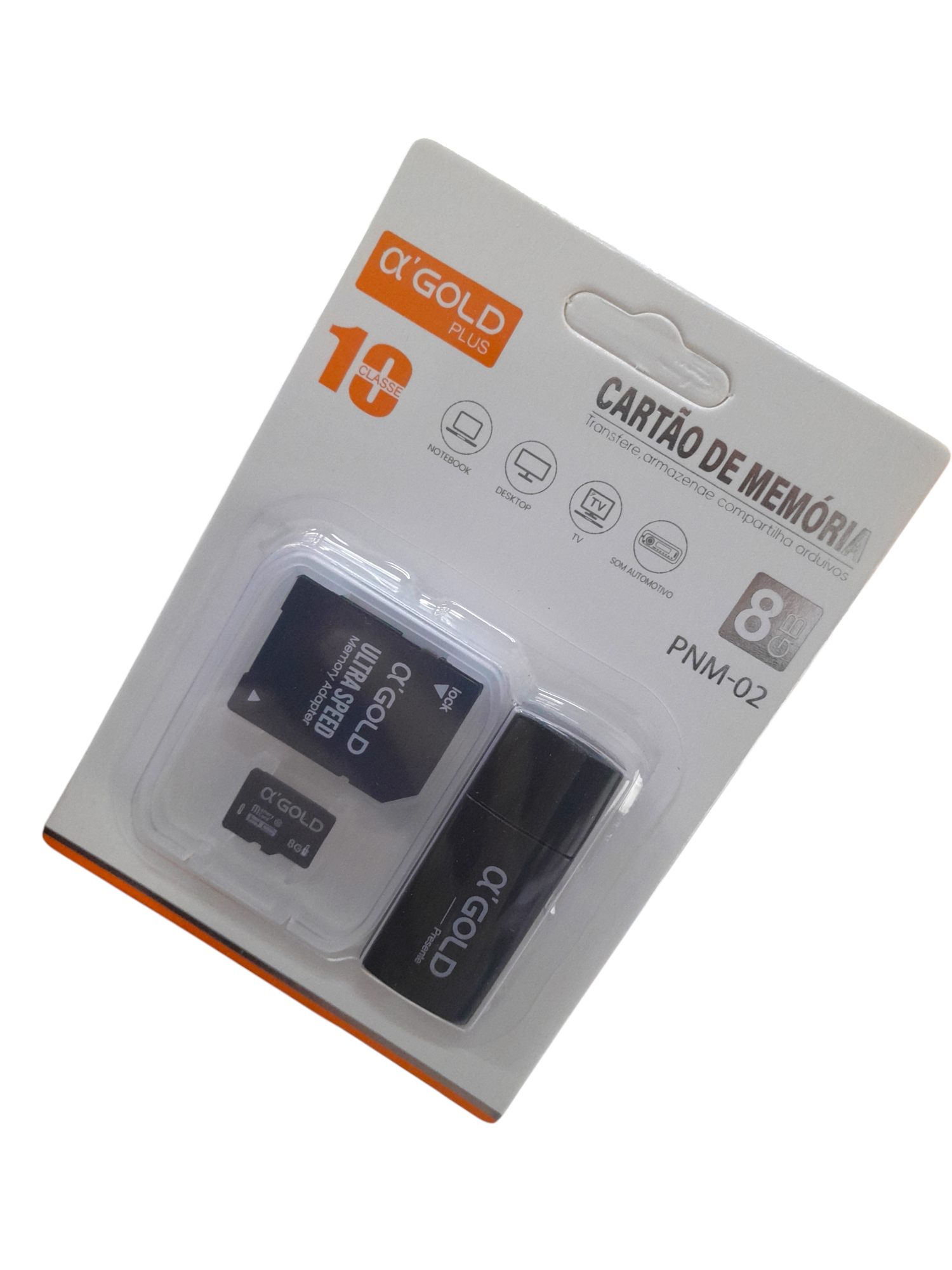 Comprar CARTÃO MEMORIA AGOLD 8GB + ADAPTADOR SD E USB PNM02 - Maxtill ...