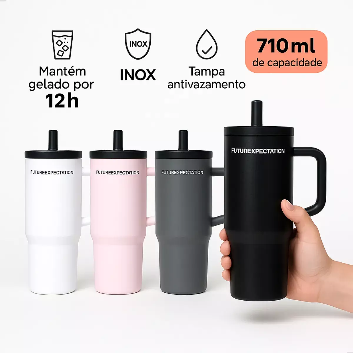 Comprar Copo Térmico com Tampa e Alça 710ml | FUTUREEXPECTATION