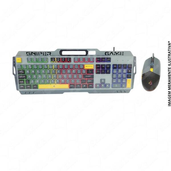 Comprar KIT TECLADO GAMER + MOUSE SNIPER GAMING LED RGB KPTE147