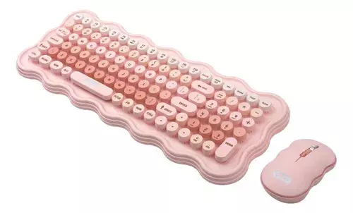 Comprar KIT TECLADO + MOUSE SEM FIO & BLUETOOTH ROSA MULTIMIDIA