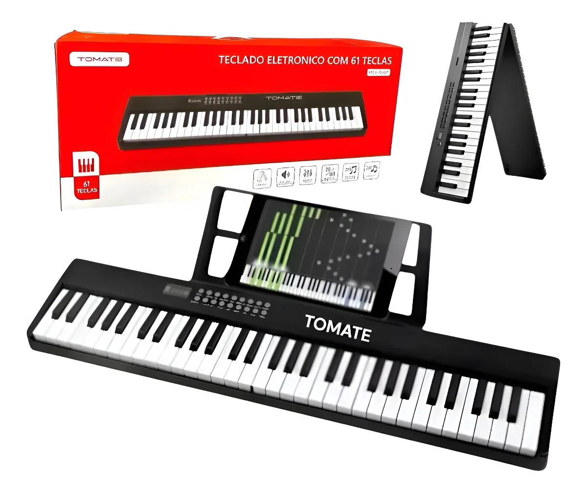 Comprar TECLADO ELETRONICO 61 TECLAS VISOR DIGITAL GRAVA E