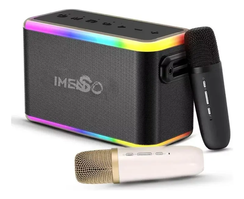 Comprar CAIXA DE SOM BLUETOOTH IMENSO 80W LED RGB COM 2 MICROFONES