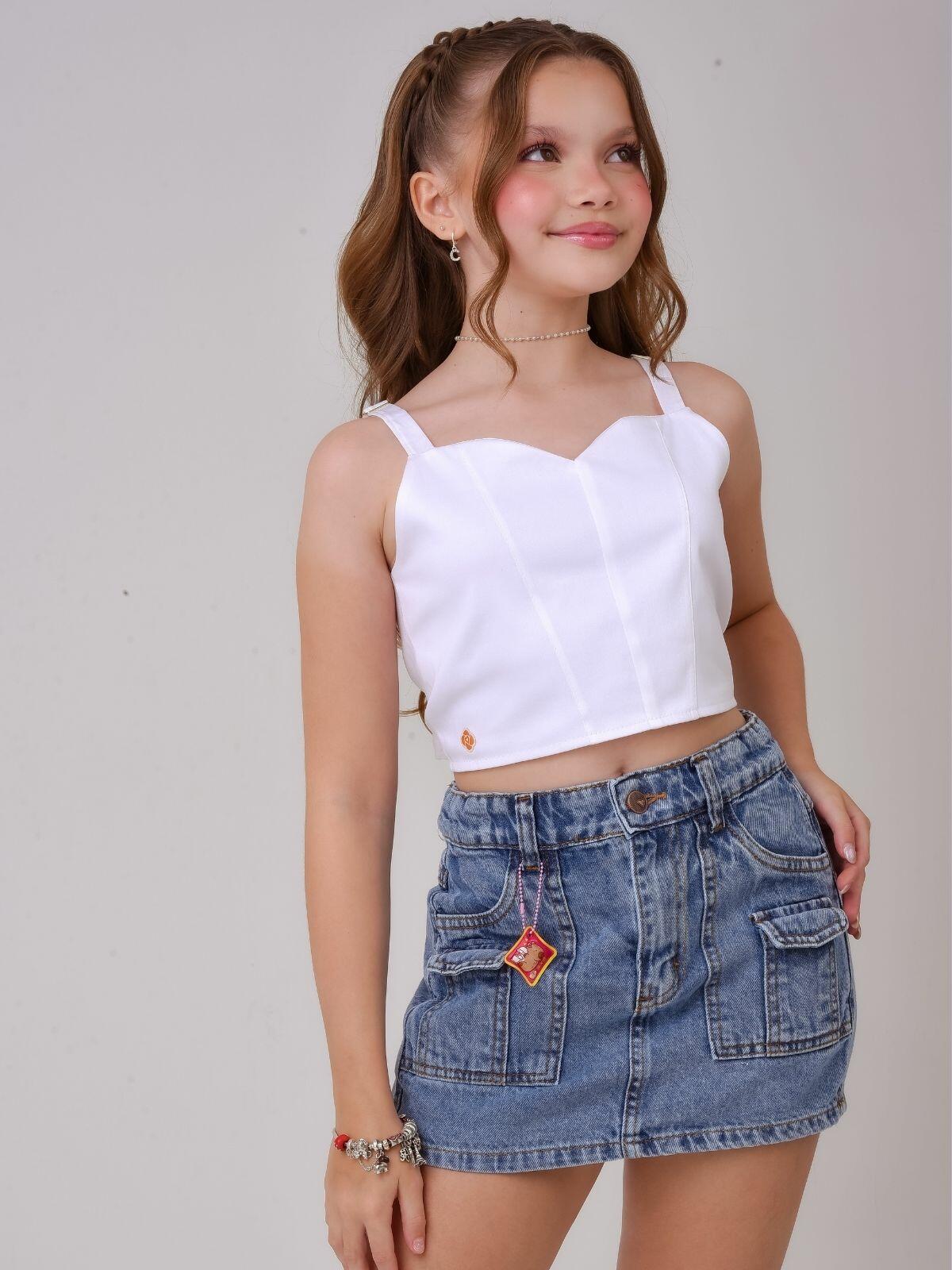 Conjunto DMC Linear Fashion Short-saia Jeans