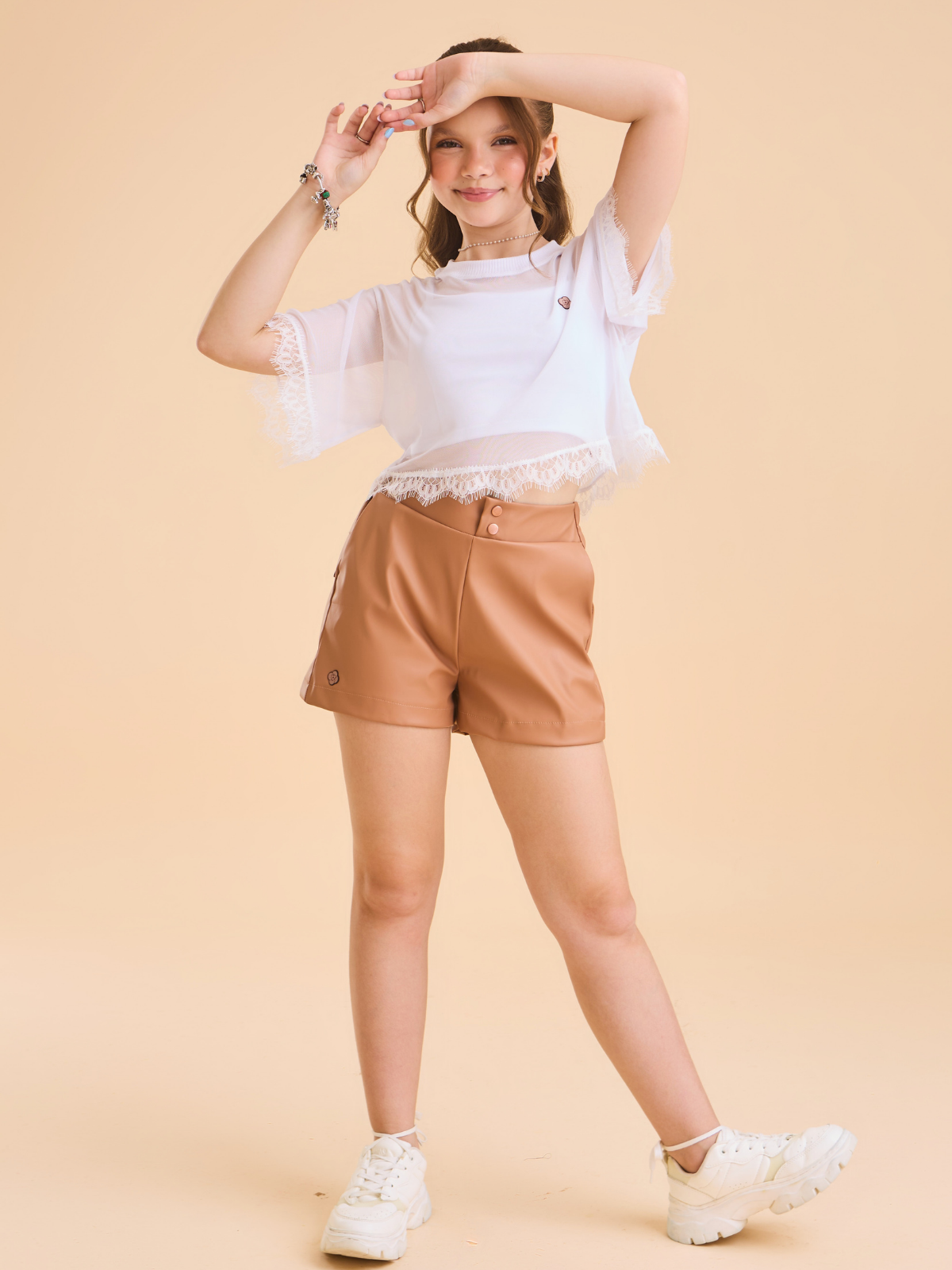 Conjunto Premium Essência Dasmocinhas Short Couro