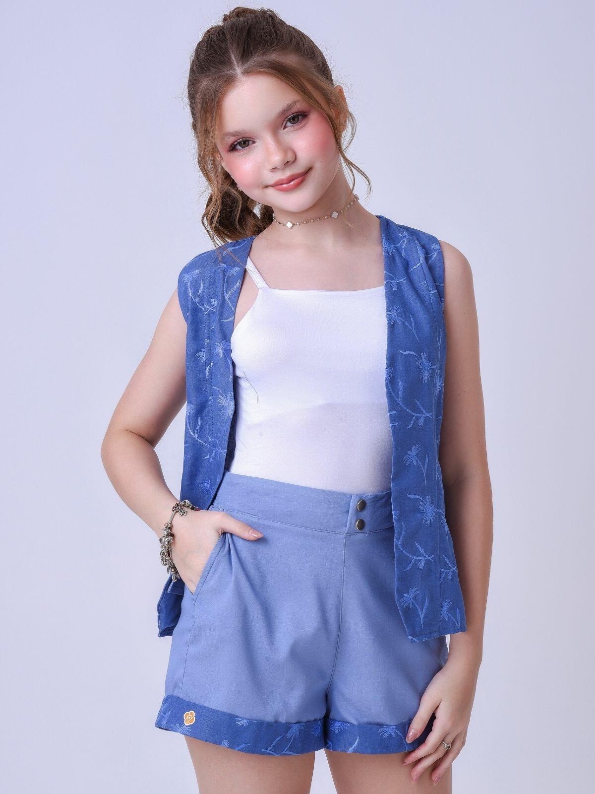 Conjunto Premium Free Life Colete Azul