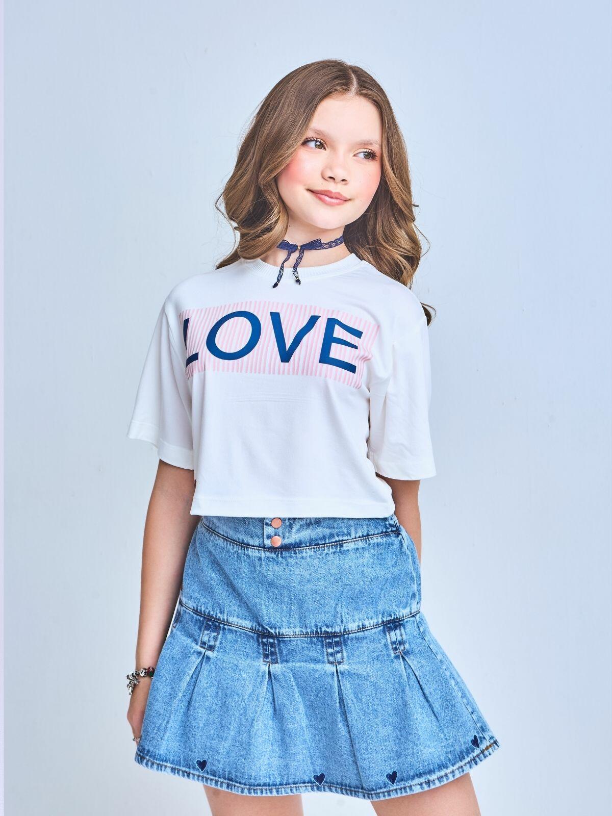 Conjunto DMC LOVE Saia Jeans