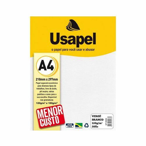 Comprar Papel Vergê Usapel A4 120 gramas - 50 Fls - a partir de R$15,10