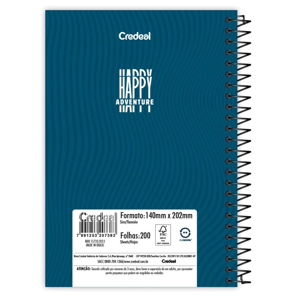 Comprar Caderno Espiral Capa Dura 10 Matérias Happy Adventure 200Fls