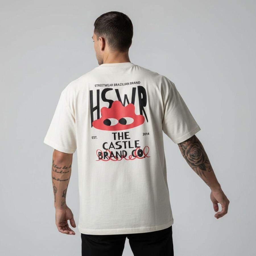 Camiseta Streetwear Hoshwear Hide Off White - R$129,90