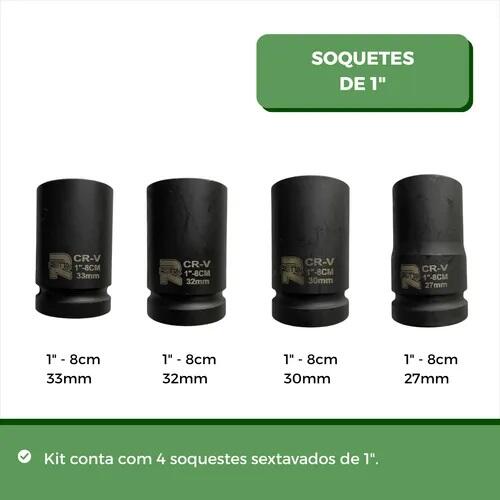 Comprar Jogo 16 Soquete Impacto Longo 3/4, 1/2, 1 Chave Cachimbo