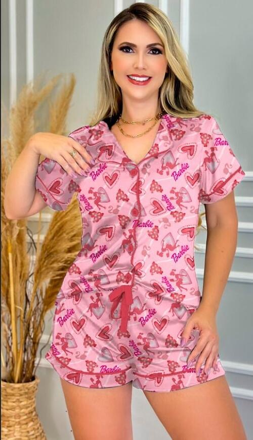 PIJAMA AMERICANO DA BARBIE (SUEDE)