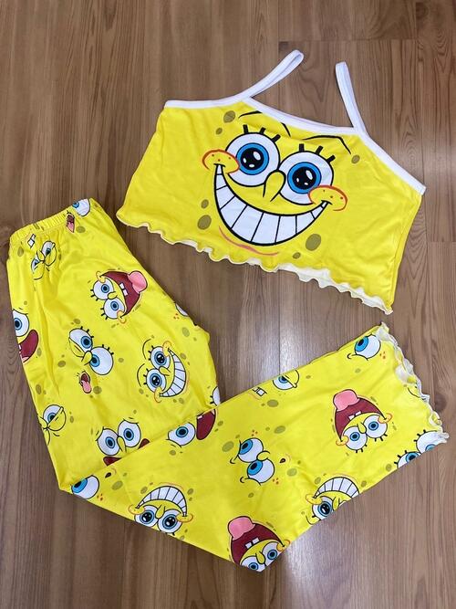 PIJAMA LUANNA CALÇA (SUEDE) CROPPED