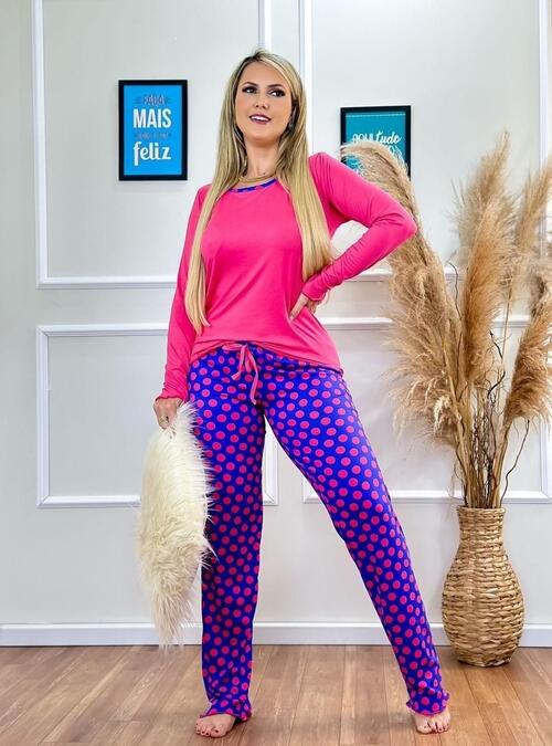 PIJAMA BELLE DE CALÇA E MANGA COMPRIDA (SUEDE)