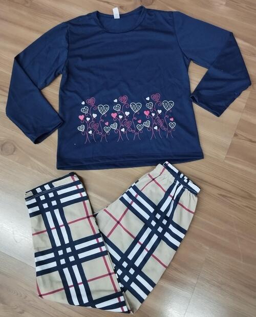 PIJAMA INFANTIL FEMININO XADREZ (MALHA)