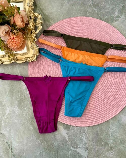 CALCINHA FIO DUPLO BIANCA COM REGULAGEM (PILOAMIDA)