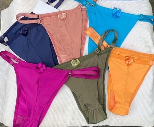 CALCINHA FIO DUPLO BIANCA COM REGULAGEM (PILOAMIDA) - Imagem 6