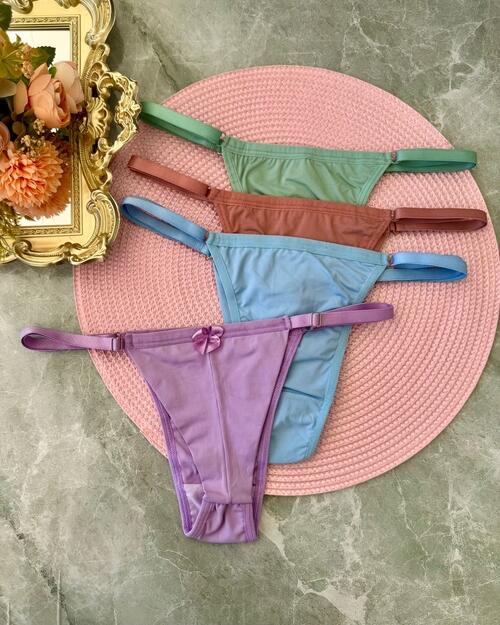 CALCINHA FIO DUPLO BIANCA COM REGULAGEM (PILOAMIDA) - Imagem 3