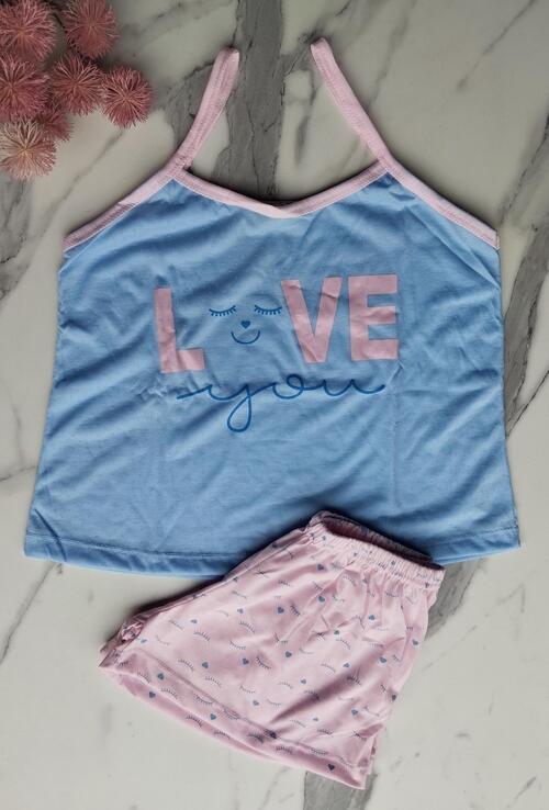 SHORT DOLL SLIM FLOWER DE ALÇA (MALHA) 6301