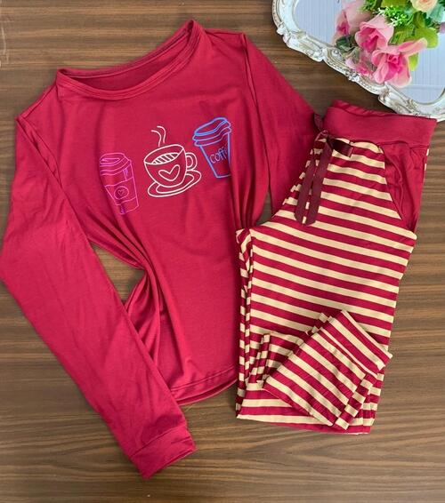 PIJAMA ADULTO FEMININO (CALÇA COM BOLSO)