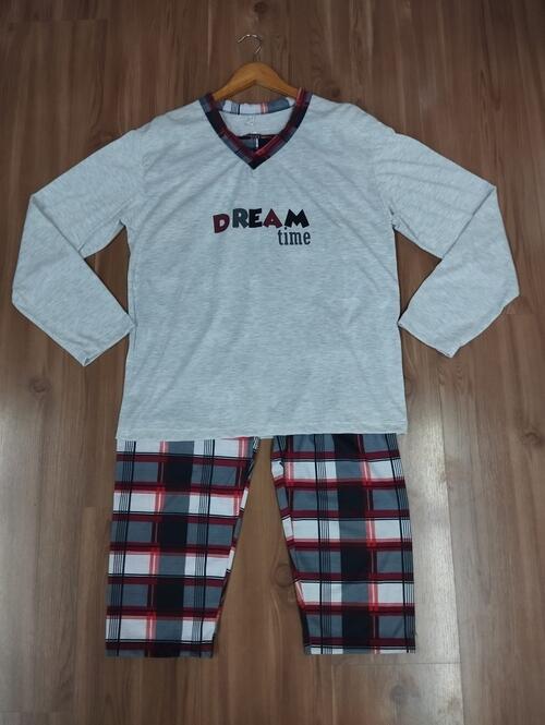 PIJAMA MASCULINO DE CALÇA MESCLA (MALHA) ADULTO