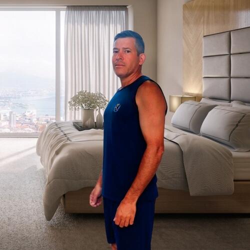 PIJAMA MASCULINO REGATA (ADULTO)CURTO-MALHA - Imagem 2