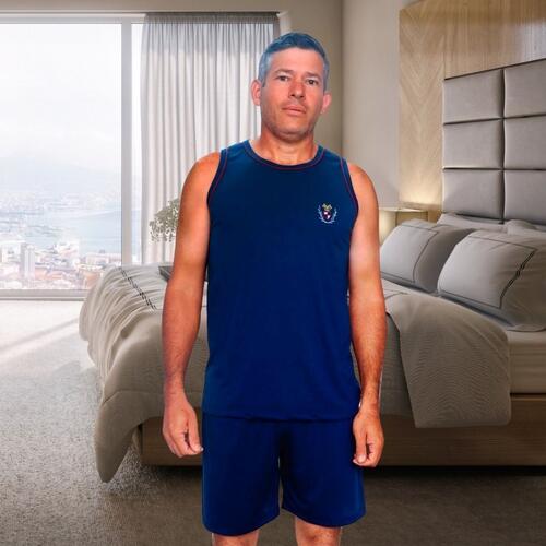 PIJAMA MASCULINO REGATA (ADULTO)CURTO-MALHA