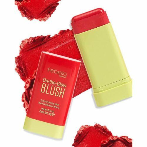 BLUSH FACIAL BASTÃO STICK ON THE GLOW FEBELLA (3 EM 1)