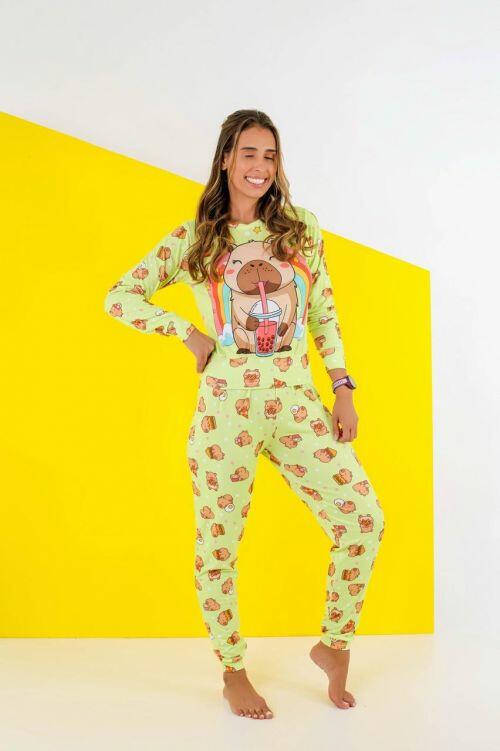 PIJAMA ADULTO FEMININO (SUEDE) PREMIUM- 615S